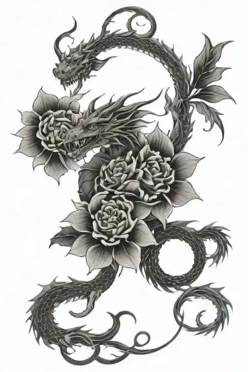 Dragon Tattoo Flowers