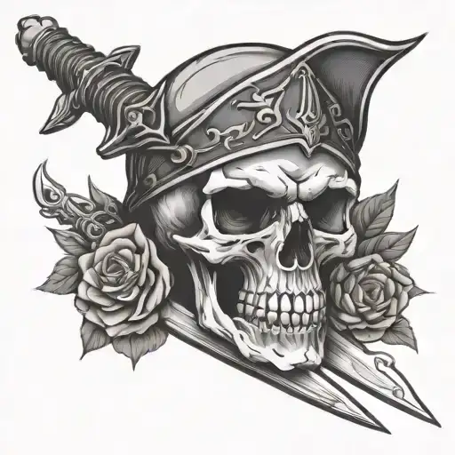 Skull With Sword