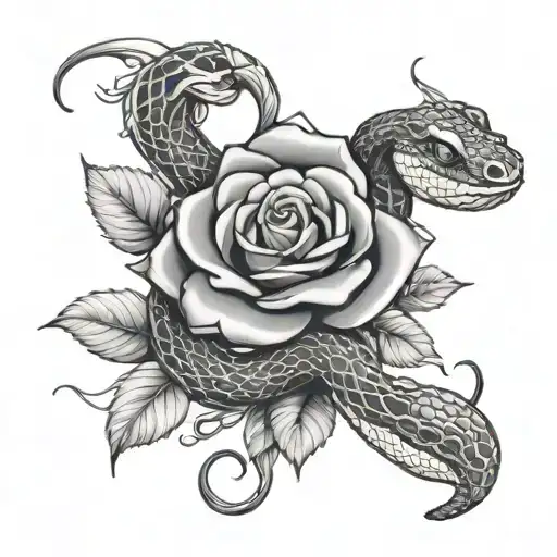 Snake And Roses