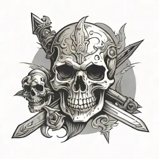 Skull With Sword Piercing