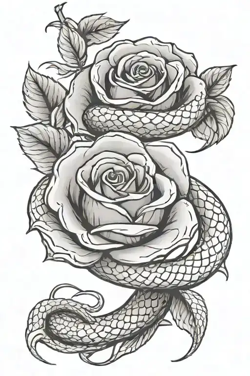 Rose Intertwined With Snake