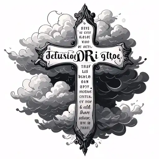 Clouds Cross And Bible Verse