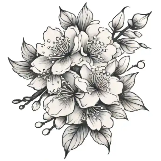 Small Tattoo Back Cherry Blossom Flower Than Small 5 Birds God Quote
