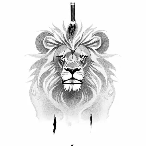 Lion Smoking A Tabacco Pipe