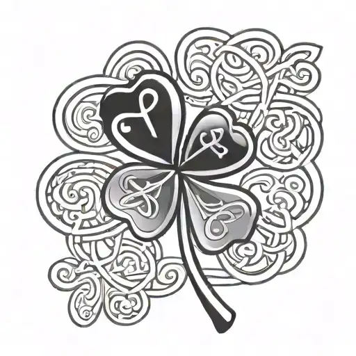 4 Leaf Clover With Initials And Celtic