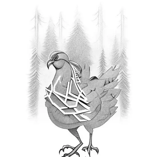 Strutting Turkey That Transitions To A Forest