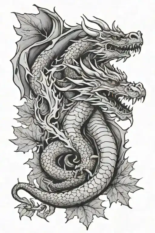 Dragon With Maple Leafs