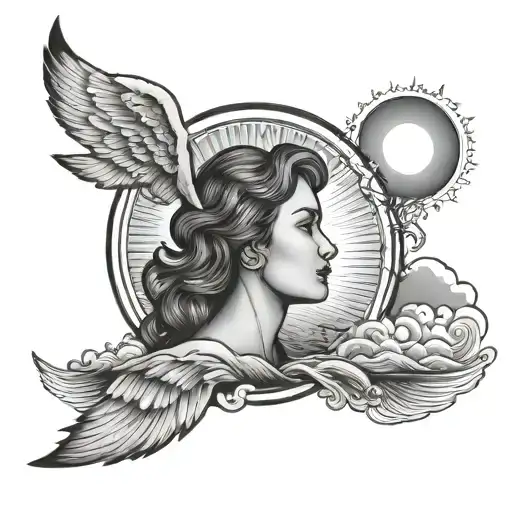 Peggy With Sunrise And Sunset Background