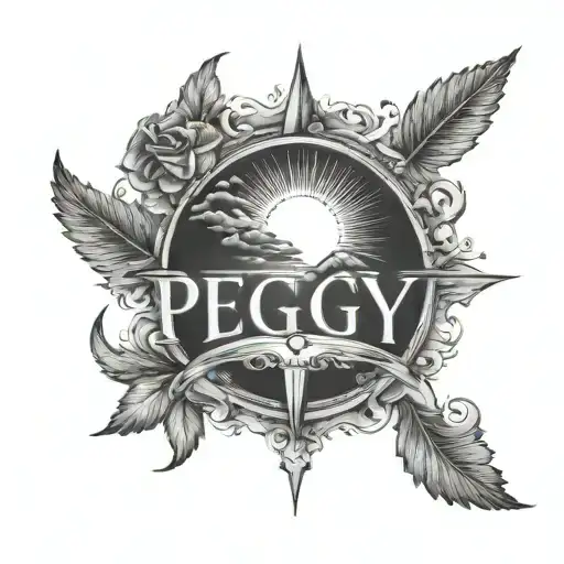 The Name Peggy With Sunrise And Sunset Sky