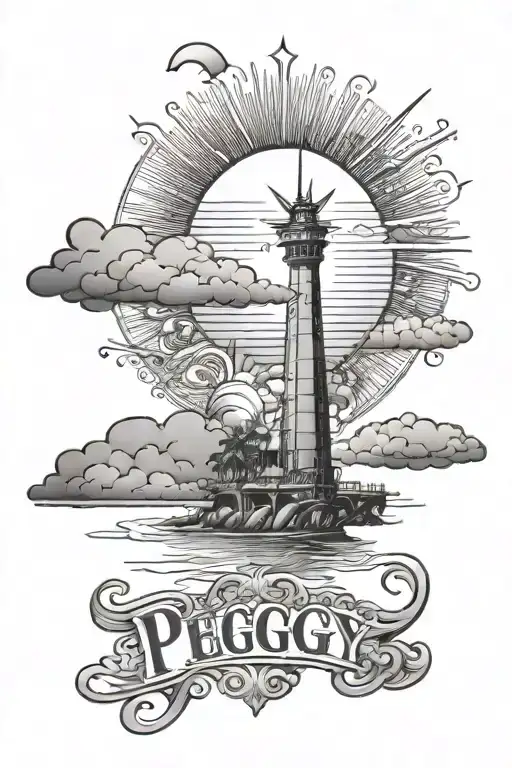 The Name Peggy With Sunrise And Sunset Sky