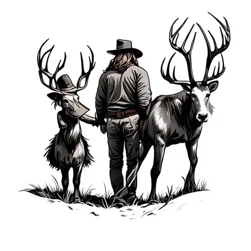 Father Daughter Hunting Scene