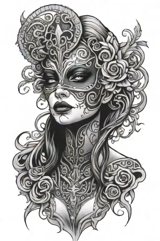 Scary Mask Woman Face