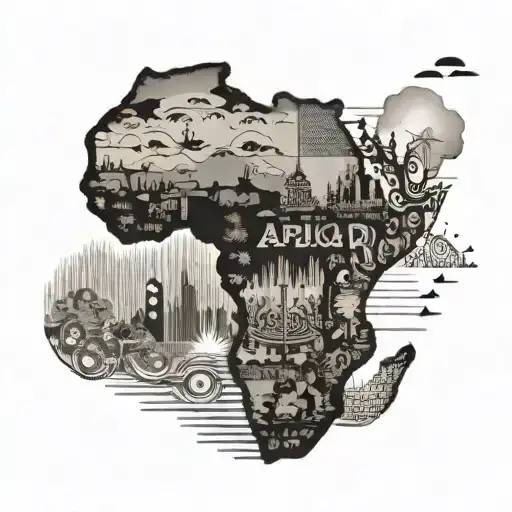 Africa Continent With Black History Fist