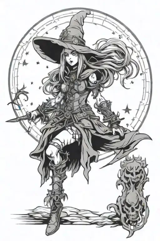 Ranni The Witch From Elden Ring With The Raya Lucaria Academy In The Background With Moon