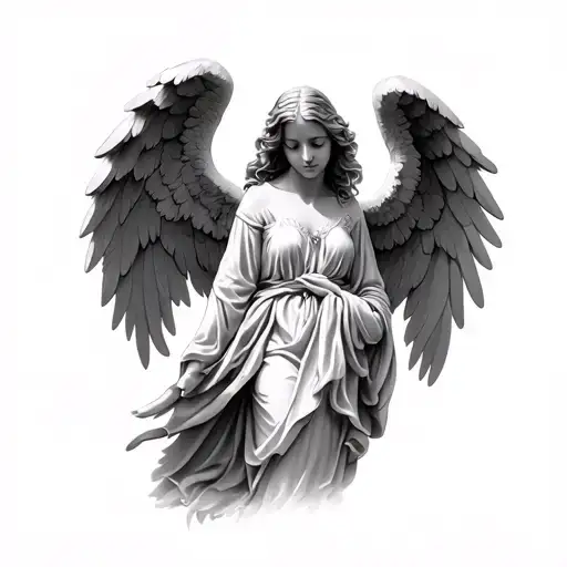 Realistic Angel With Wings