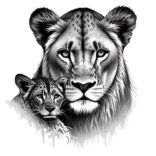 Lioness And Cub