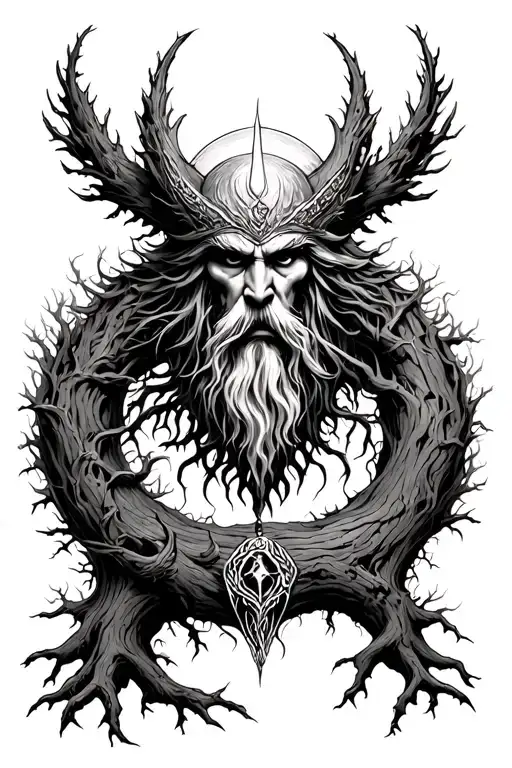 Odin Hanging From Yggdrasil Tree