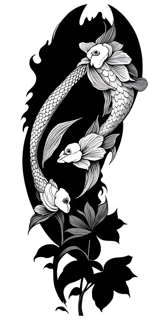 Pisces Zodiac Sign Intertwined With Dafadils No Color