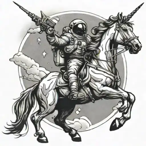 Astronaut Riding Unicorn