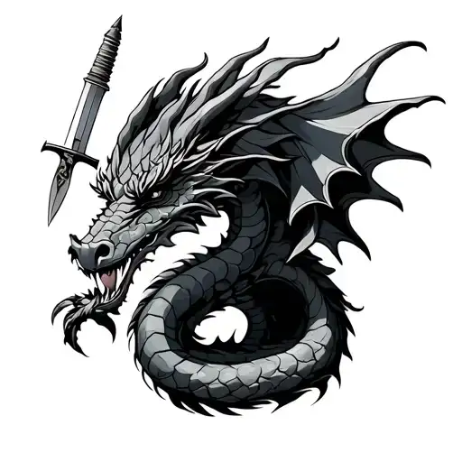 Dragon And Dagger Wrapped