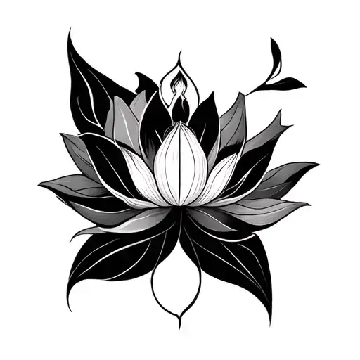 Unalome Symbol With Lotus