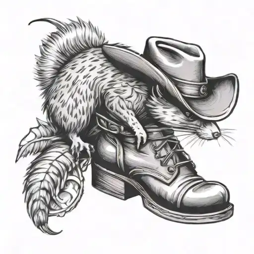 Possum With Cowboy Hat And Boots