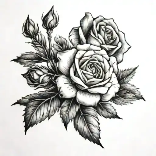 Small Heather Flower And Rose