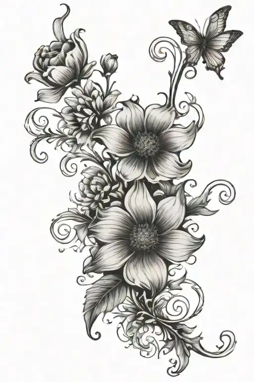 Wild Flower Scroll