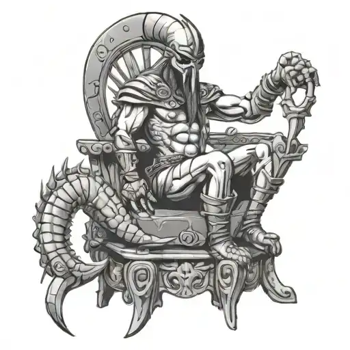 Scorpion King Sitting On A Throne