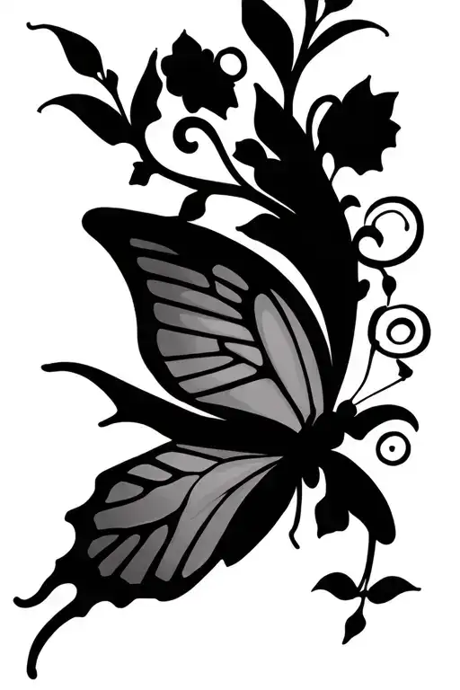 Butterfly With Vine