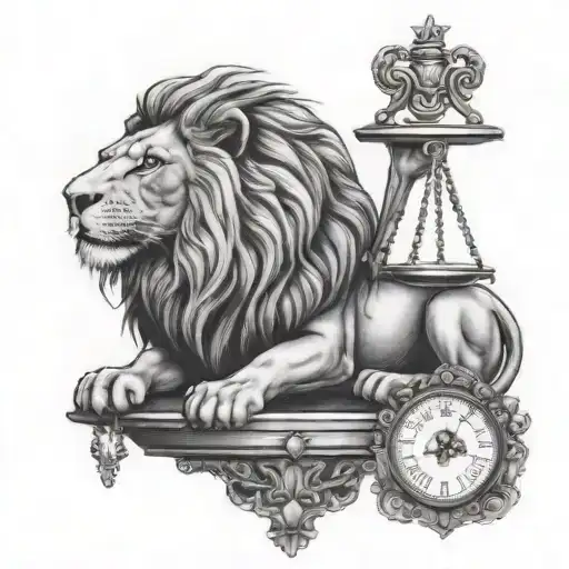Leo Lion Holding Libra Scale