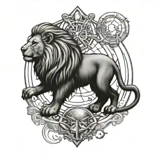 Leo Lion Holding Libra Constellation