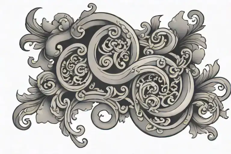 Scroll And Clouds Surrounding