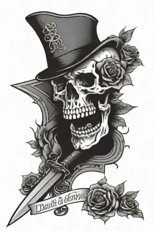 Death Before Dishonor Script With Roses And A Knife