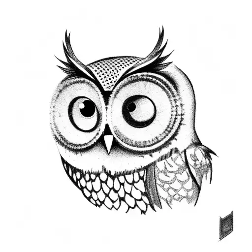 Owl With Abandoned Castle Background