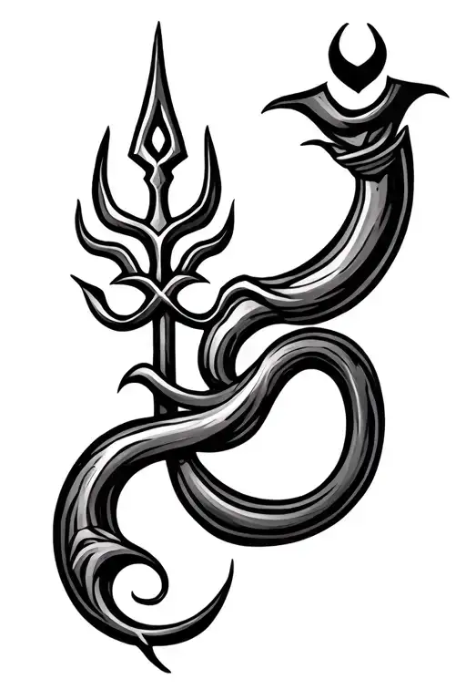 The Trident Of Hindu God Sivan And Om Symbol Intertwined