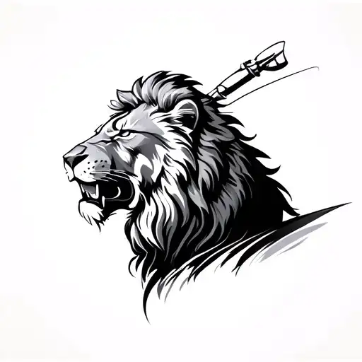 Biker Conquering Lion