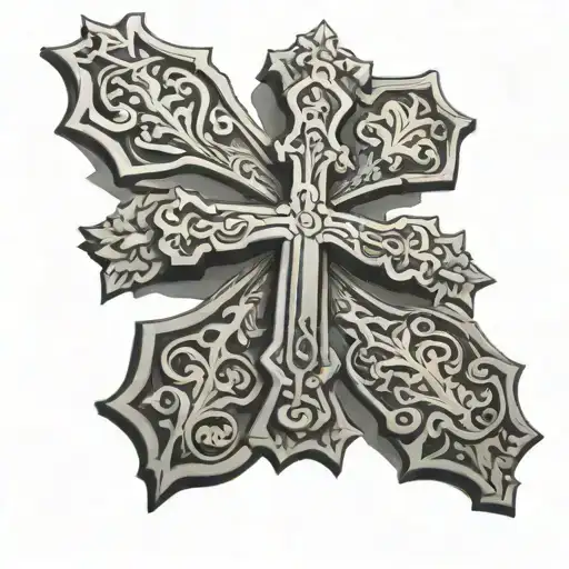 Orthodox Cross With Ornate Background