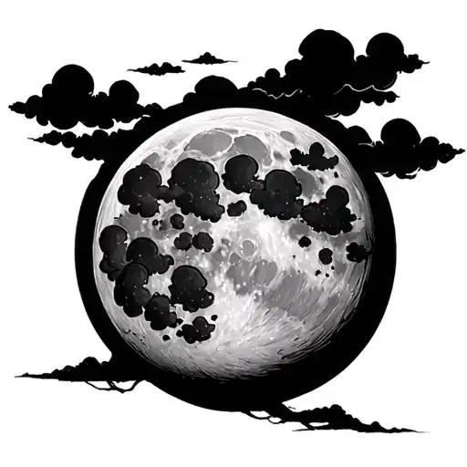 Full Moon With Clouds Forming