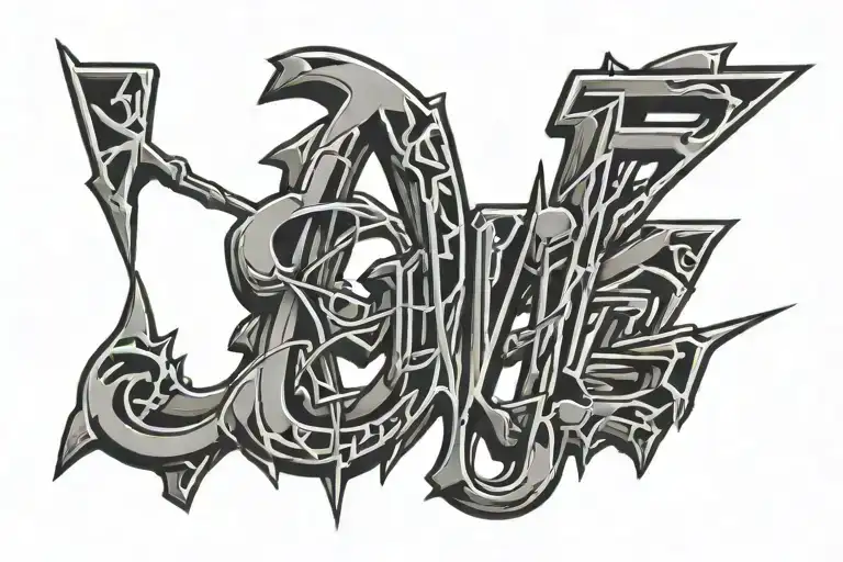 The Word Kyle Futuristic Style Graffiti Inspired Design