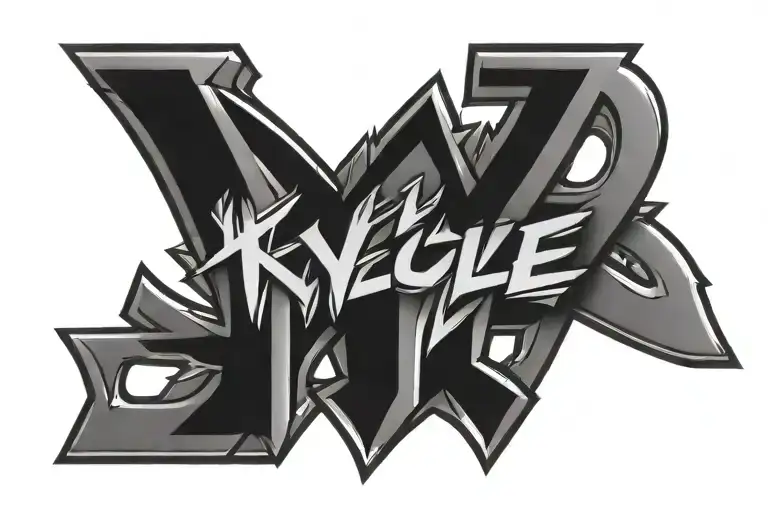 The Word Kyle Futuristic Style Graffiti Design
