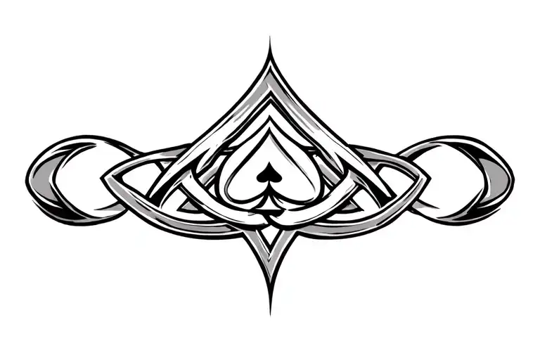 Abstract Viking Tribal Knot With Ace Of Spades In Middle