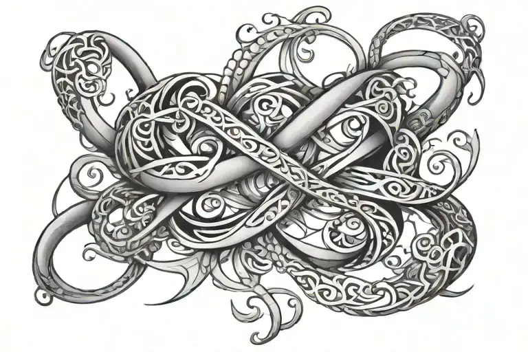 Infinity Symbol Intertwined Names Written