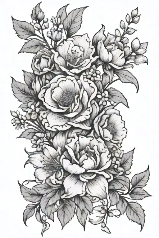 April Birth Flowers Intertwined December Birth Flowers