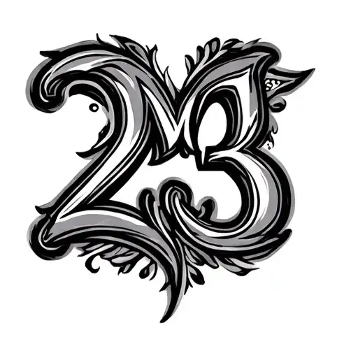 Initial M Combined With The Number 23