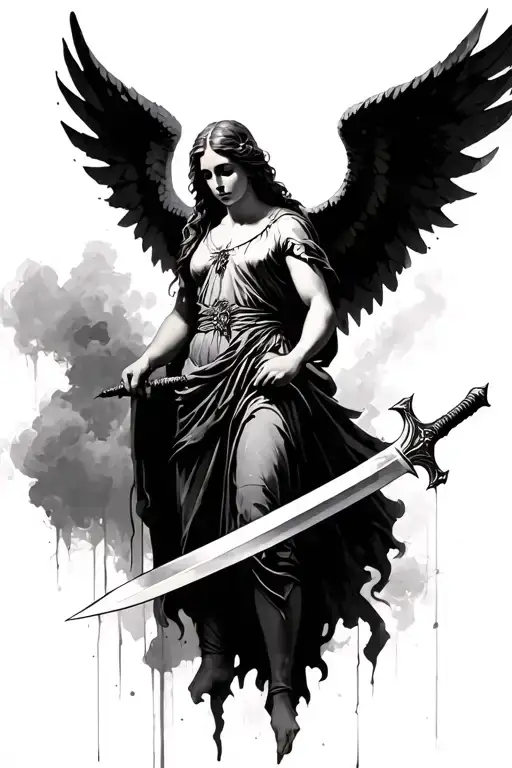 Angel Holding A Sword