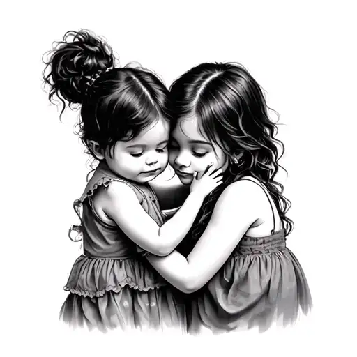 Mother And Toddler Daughter Hugging Each Other