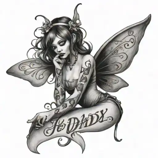 Bdsm Fairy With Yes Daddy Cursive Writing