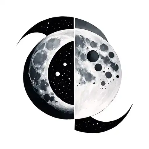 The Word Moon And The Letters O Are Phases Of Moon