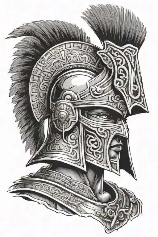 Ancient Phonecian Warrior Wearing A Helmet That Covers His Whole Face